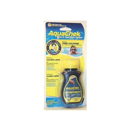 Languettes d'analyse AQUACHECK JAUNE 4 EN 1 (CHLORE)