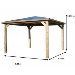 Pool House bois massif THT 3,79x3,79m