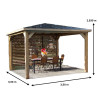 Pool House Paroi avec ventelles mobiles bois massif THT 14m²