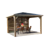 Pool House Paroi avec ventelles mobiles bois massif THT 14m²
