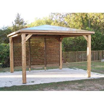 Pool House Paroi avec ventelles mobiles bois massif THT 14m²