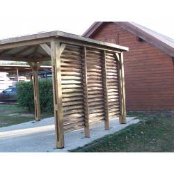 Pool House Paroi avec ventelles mobiles bois massif THT 14m²