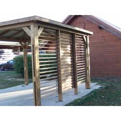 Pool House Paroi avec ventelles mobiles bois massif THT 14m²