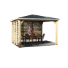 Pool House bois massif avec double paroi ventelles mobiles et orientables