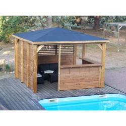 Bar Pool House Bois THT Cloison Pleine 14.4m²