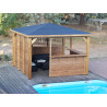 Bar Pool House Bois THT Cloison Pleine 14.4m²