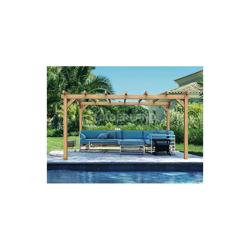 Pergola bois piscine Grenoble MADERLAND