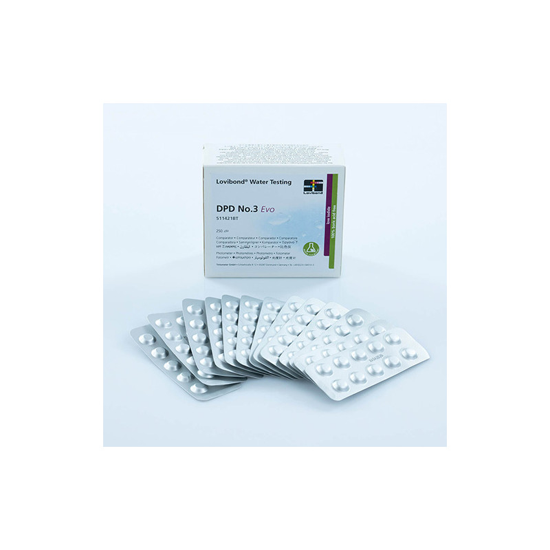 Chlore réactif DPD3 - Boîte de 250 pastilles