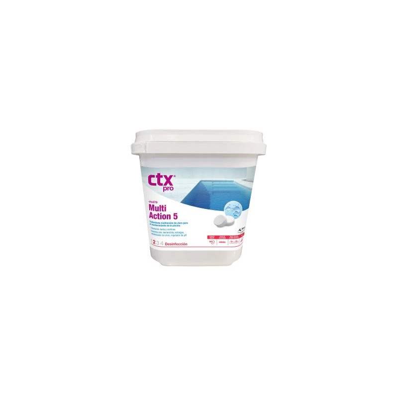 Chlore 5 actions CTX 376 (CTX 379) 5kg - Compatible filtre à cartouche