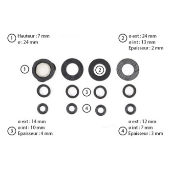 Kit joints 170565A douche solaire Giordano