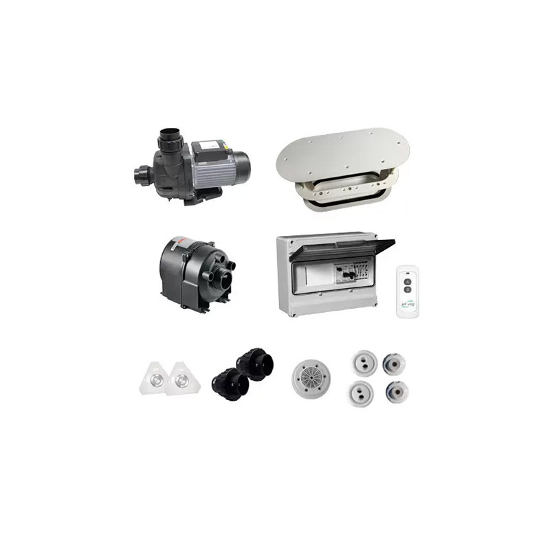 Kit pièces à sceller + complément balnéo Bulléo Solo blanc Jet Vag VIPOOL béton / liner