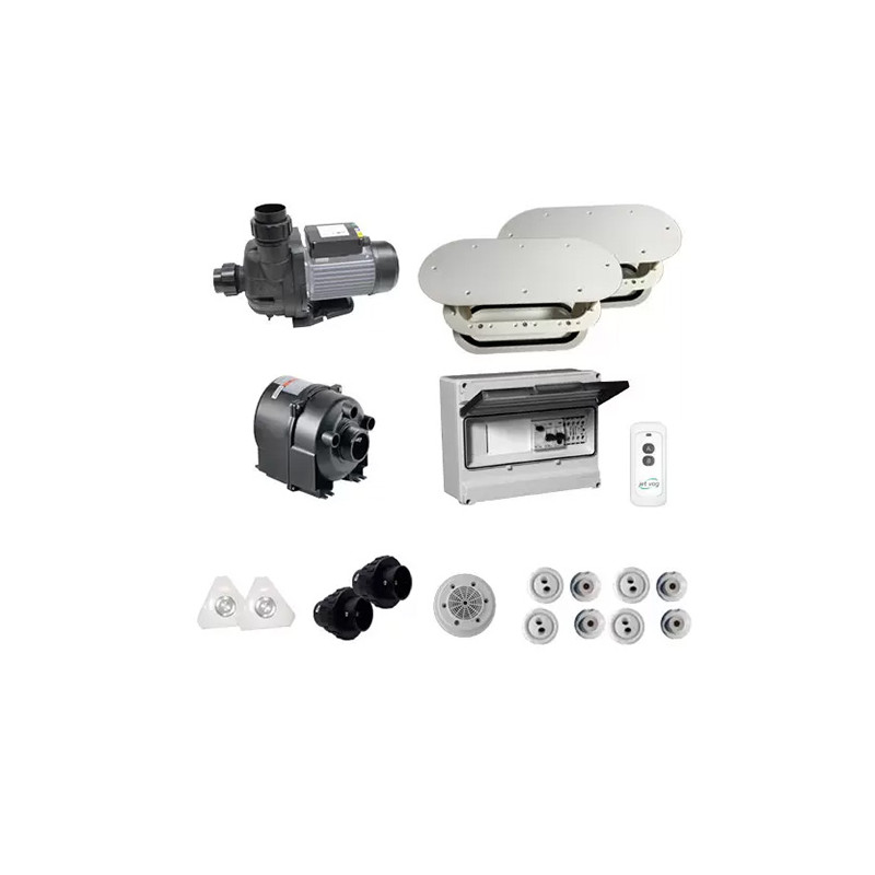 Kit pièces à sceller + complément balnéo Bulléo Duo blanc Jet Vag VIPOOL béton/liner