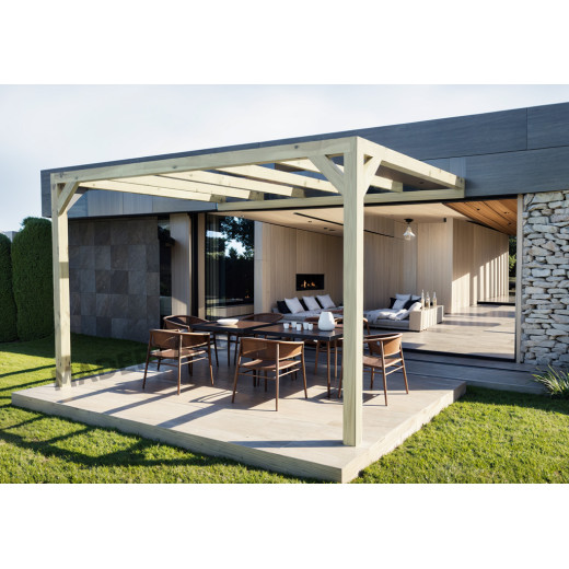 Pergola bois piscine Calais MADERLAND
