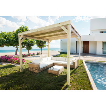 Pergola bois piscine Dijon MADERLAND