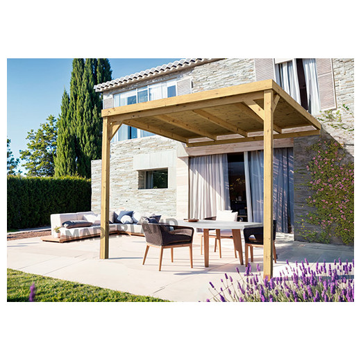 Pergola bois piscine Rennes MADERLAND