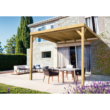 Pergola bois piscine Rennes MADERLAND