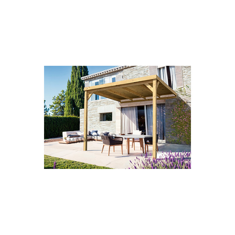 Pergola bois piscine Rennes MADERLAND