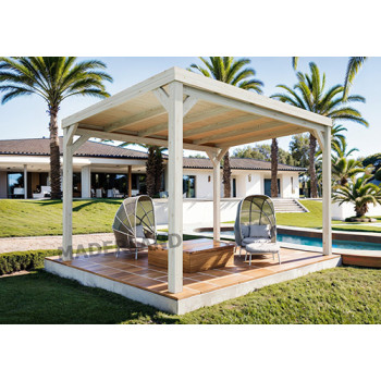 Pergola bois piscine Strasbourg MADERLAND