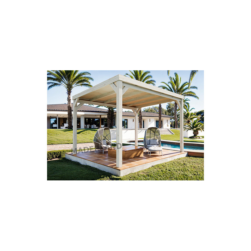 Pergola bois piscine Strasbourg MADERLAND