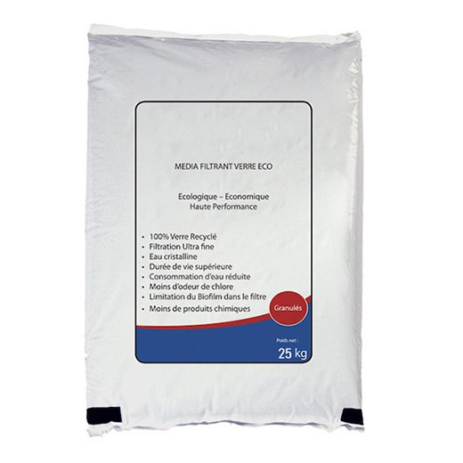 Média filtrant verre pour filtre à sable - Sac de 25 kg - 2 mm