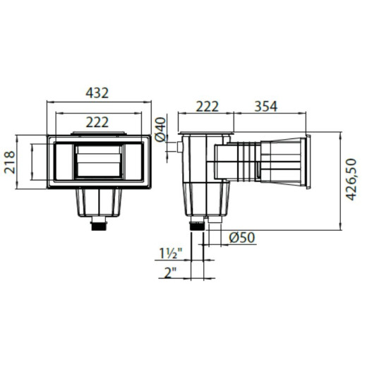 Dimensions skimmer 34413