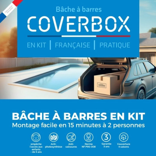 Bâche à barres en kit WL Coverbox - dimensions 8,5 x 4,5 m