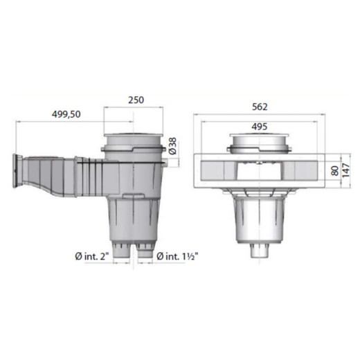 Skimmer Norm XXL 17,5 L Astralpool - piscine béton/liner
