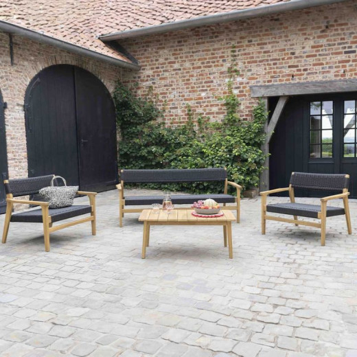 Salon de jardin bois et noir Manille Wilsa Garden