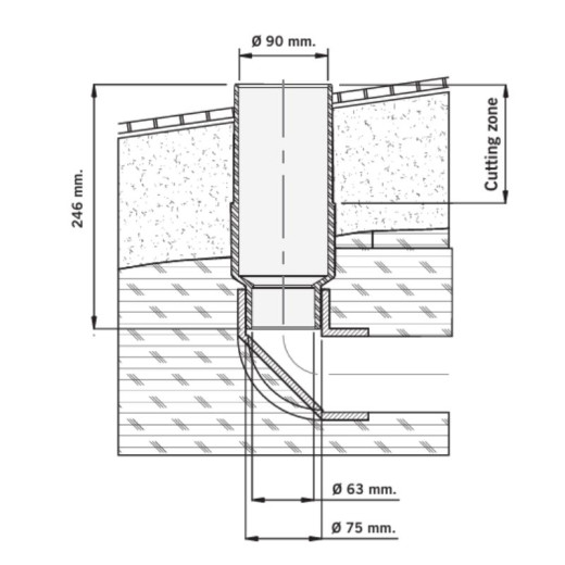 Traversée de paroi Astral pour bonde de fond - piscine béton/liner