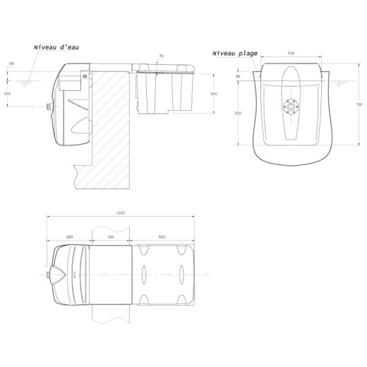 Bloc filtrant Filtrinov FB12 avec By Pass, Projecteur LED et Coffret éléctrique Filtrinov