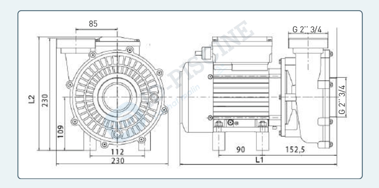 Dimensions de la pompe Solubloc VS On.e