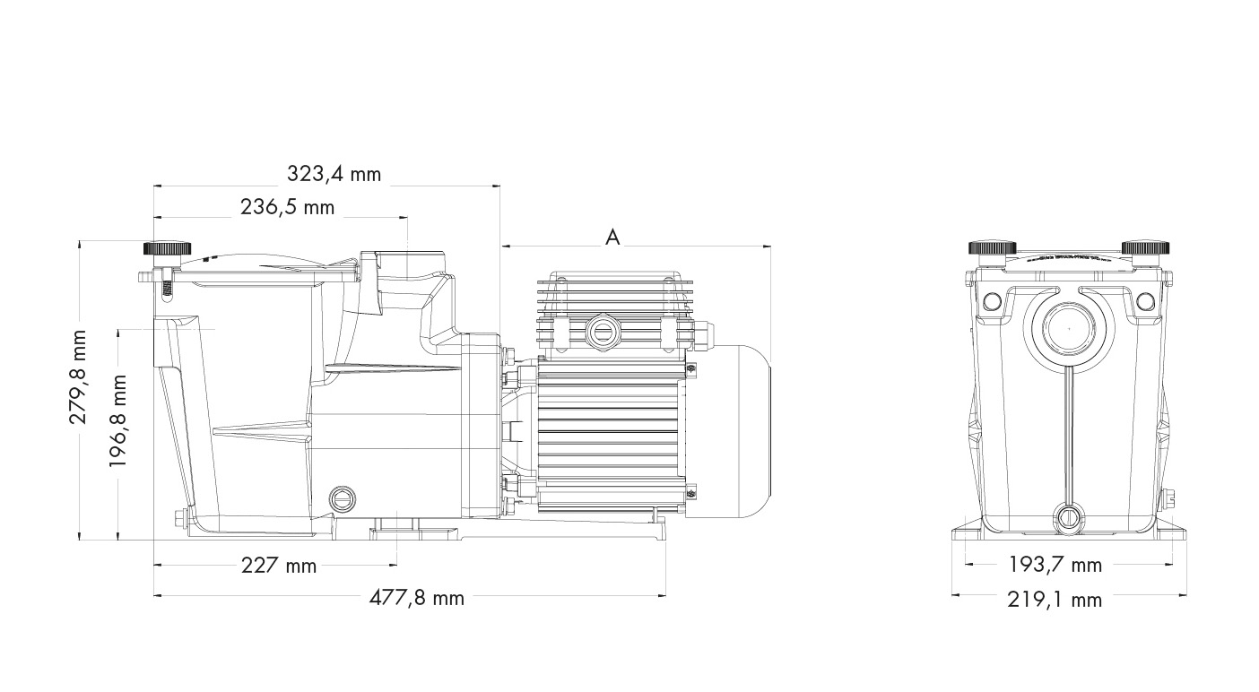Dimensions pompe super PUMP pro