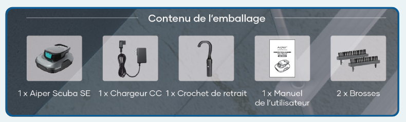 Contenu de l'emballage Scuba SE