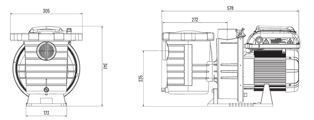 dimensions-pompe-VS2-pentair
