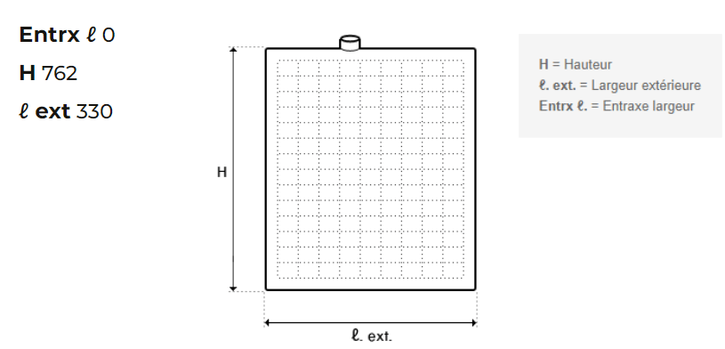 Dimensions cadre filtrant fns 60